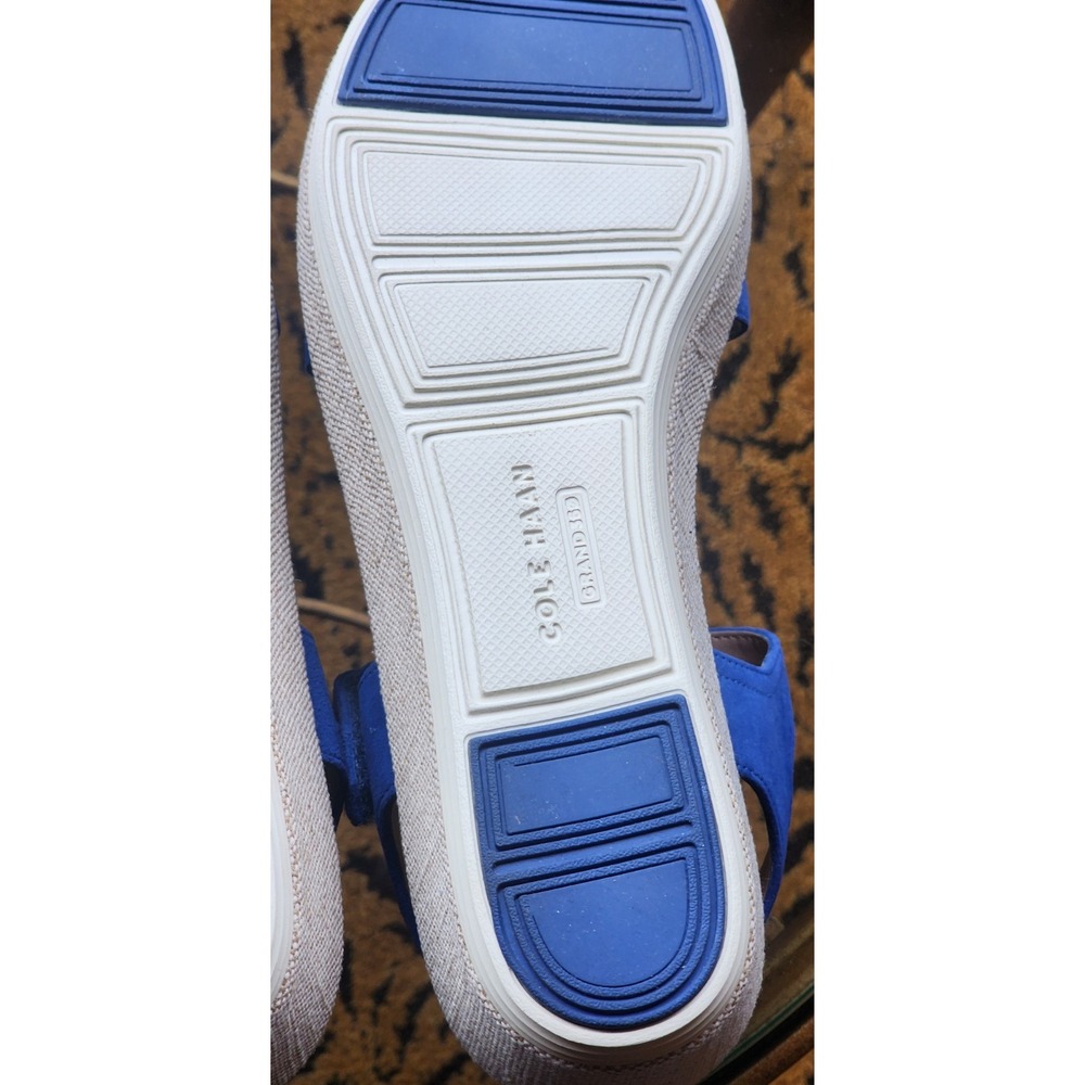 $190 Cole Haan Women's ØG Blue Suede Peyton Flatform Sandals Sz 9.5 W32542 - Picture 7 of 9